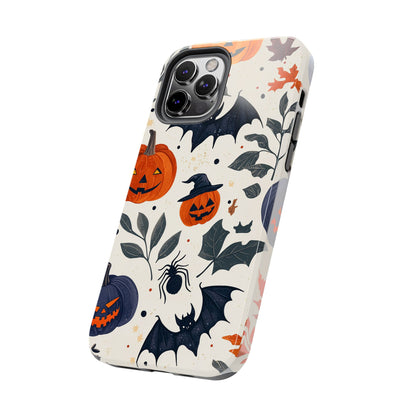 Spooky Halloween iPhone Case – Pumpkins, Bats, and Spider Design