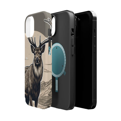 Monochrome Majesty – Regal Stag MagSafe iPhone Cases