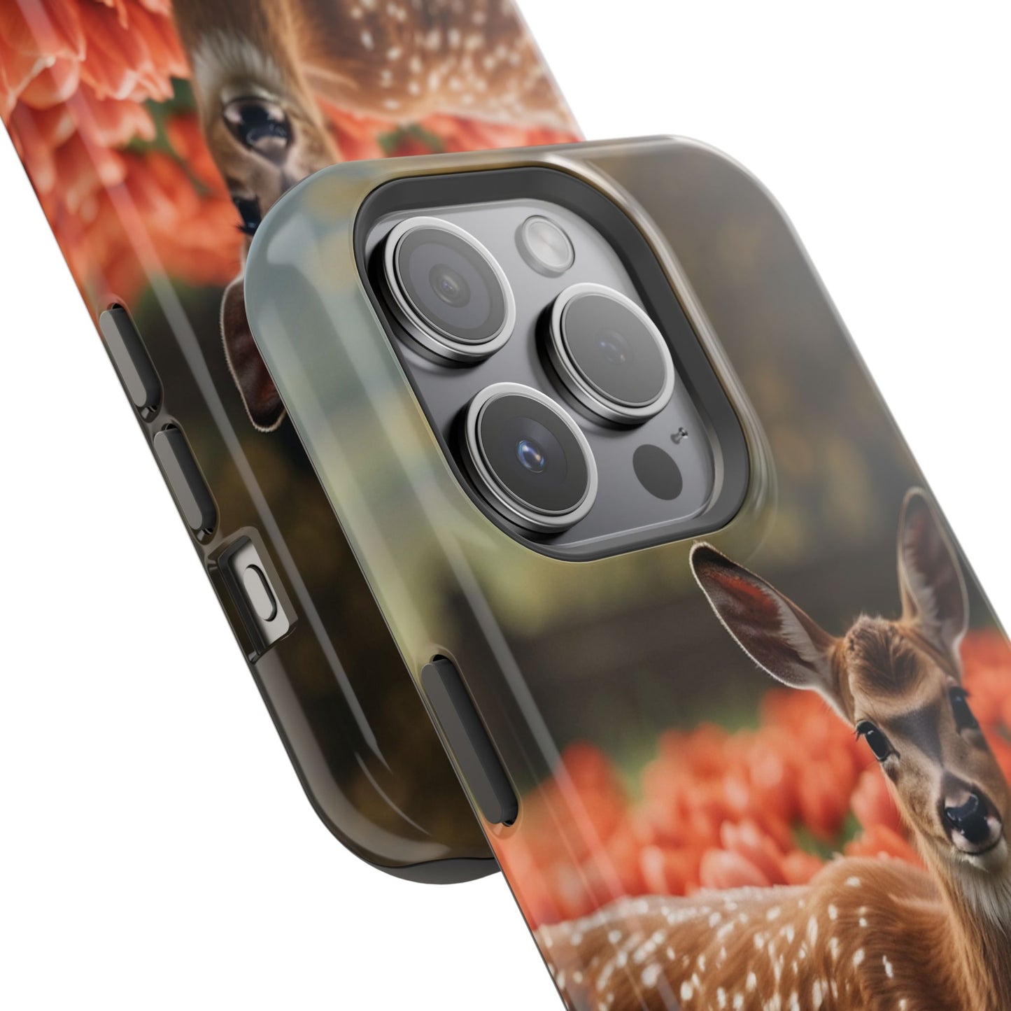 Fawn Among Tulips MagSafe iPhone Case