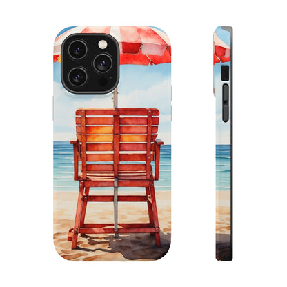 Beachfront Sunset Lounge MagSafe iPhone Case – Rearview Edition