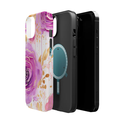 Radiant Purple & Gold Floral - MagSafe iPhone Series Case