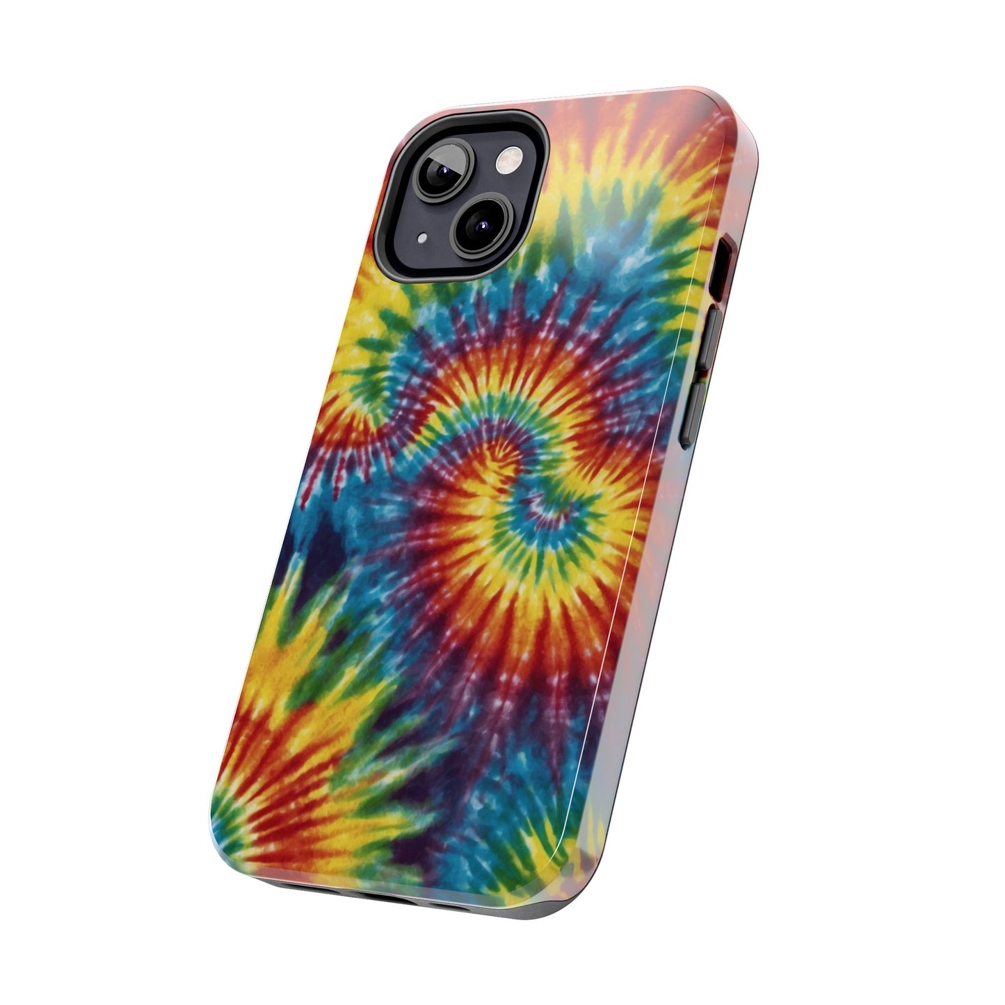 Retro Tie-Dye Swirl iPhone Case – Rainbow Spiral Design