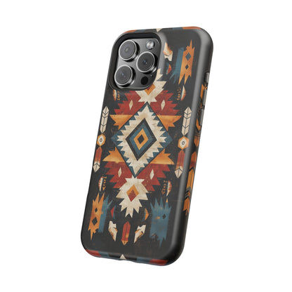 Southwestern Arrow & Diamond Tough MagSafe iPhone Case – Bold Tribal Design, Dual-Layer Protection