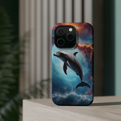 Cosmic Dolphin Space Vibes - MagSafe-Compatible Case