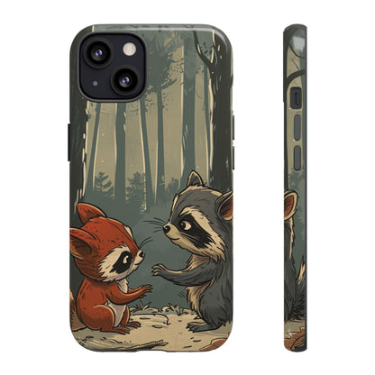 Whimsical Woodland Raccoons Phone Case