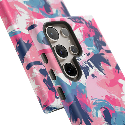 Vibrant Pink & Navy Abstract Splash – Samsung Galaxy Case