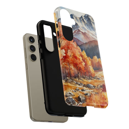 Watercolor Autumn Forest and Mountains - Samsung Galaxy Case