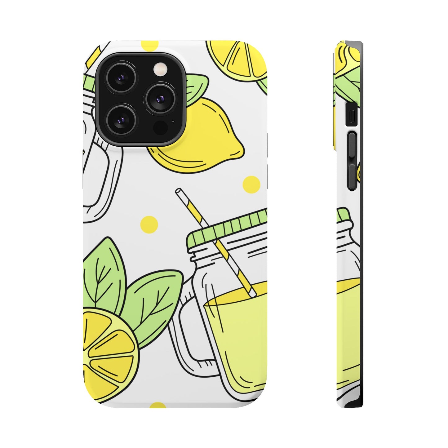 Lemonade Love Tough MagSafe iPhone Case – Fun Lemon Mason Jar Design, Dual-Layer Protection