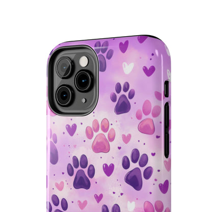 Purple Paw Print iPhone Case - Cute Pet-Themed Protective Cover