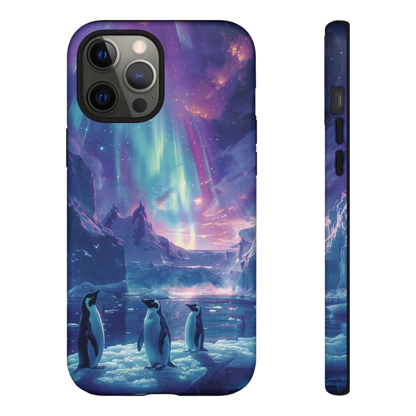 Penguin Parade Northern Lights iPhone Case