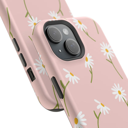 Daisy Delight Tough MagSafe iPhone Case – Cute Floral Design with Dual-Layer Protection