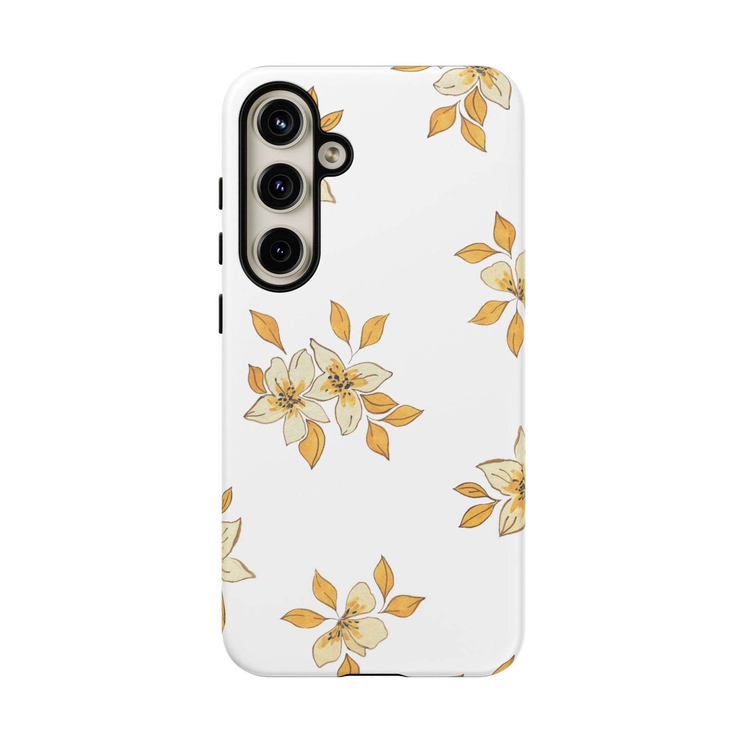 Delicate Yellow Blossom Samsung Galaxy Case – Minimalist Floral Design with Matte Finish