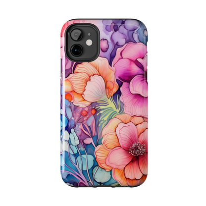 Bright Watercolor Floral Splash iPhone Series Case – Bold Artistic Design