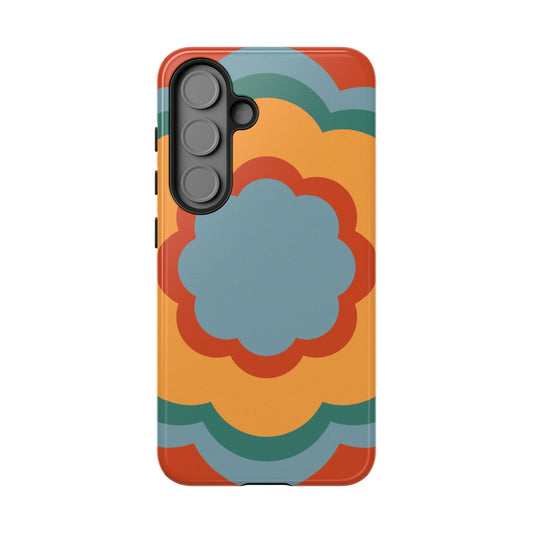 Retro Flower Power Samsung Galaxy Case – Bold 70s-Inspired Design with Dual-Layer Protection