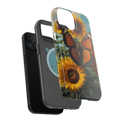 Vibrant Butterfly & Sunflower – MagSafe iPhone Case