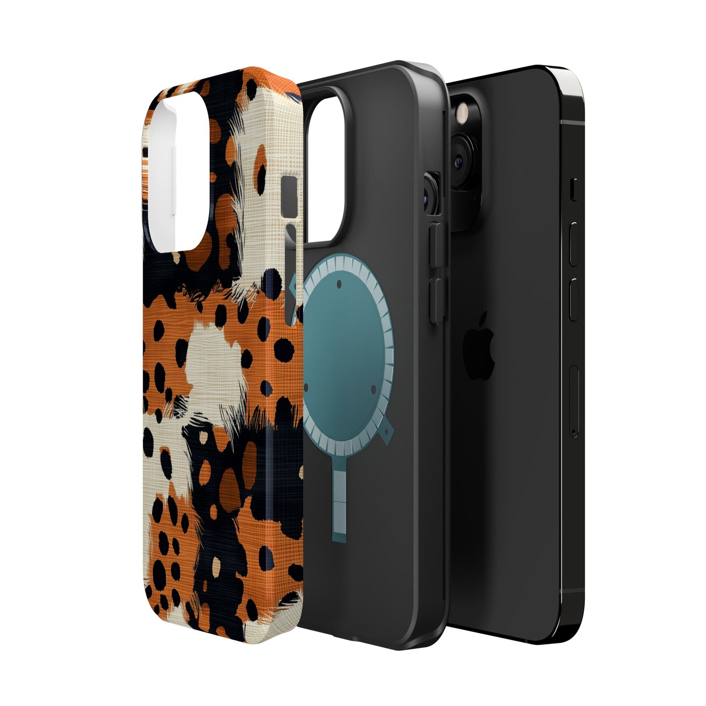 MagSafe iPhone Case: Cheetah Plaid – Brown & Black Pattern