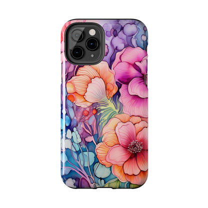 Bright Watercolor Floral Splash iPhone Series Case – Bold Artistic Design