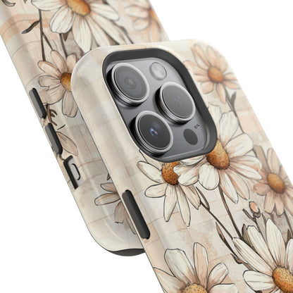 Pastel Daisy MagSafe iPhone Case - Elegant Floral Protective Cover