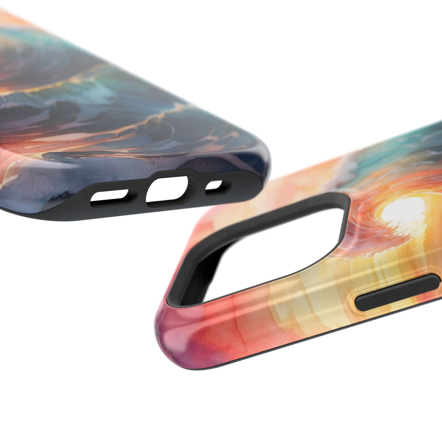 Ocean Sunrise Wave MagSafe iPhone Case – Vibrant Watercolor Wave Design