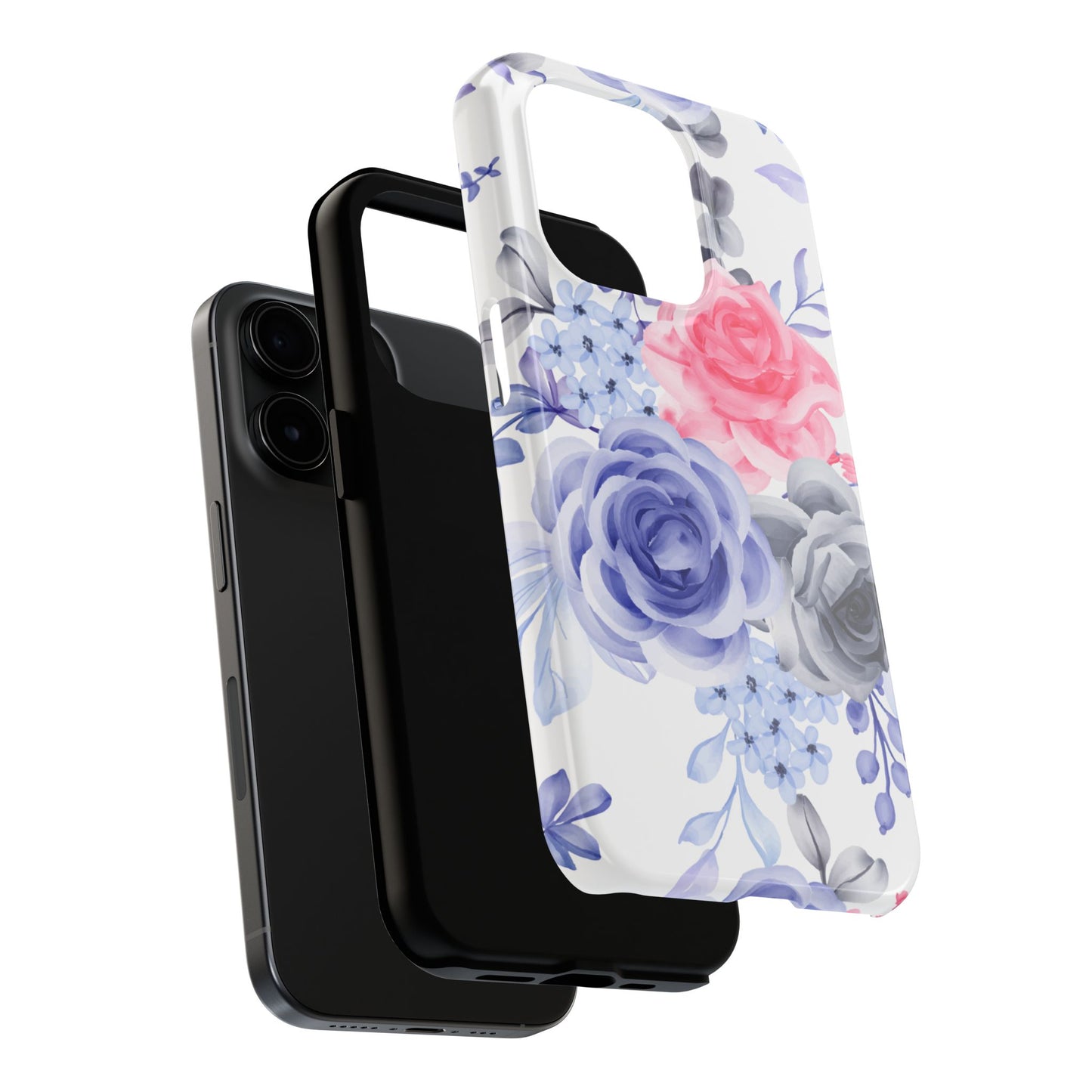 Elegant Blue Floral Watercolor Design – iPhone Case