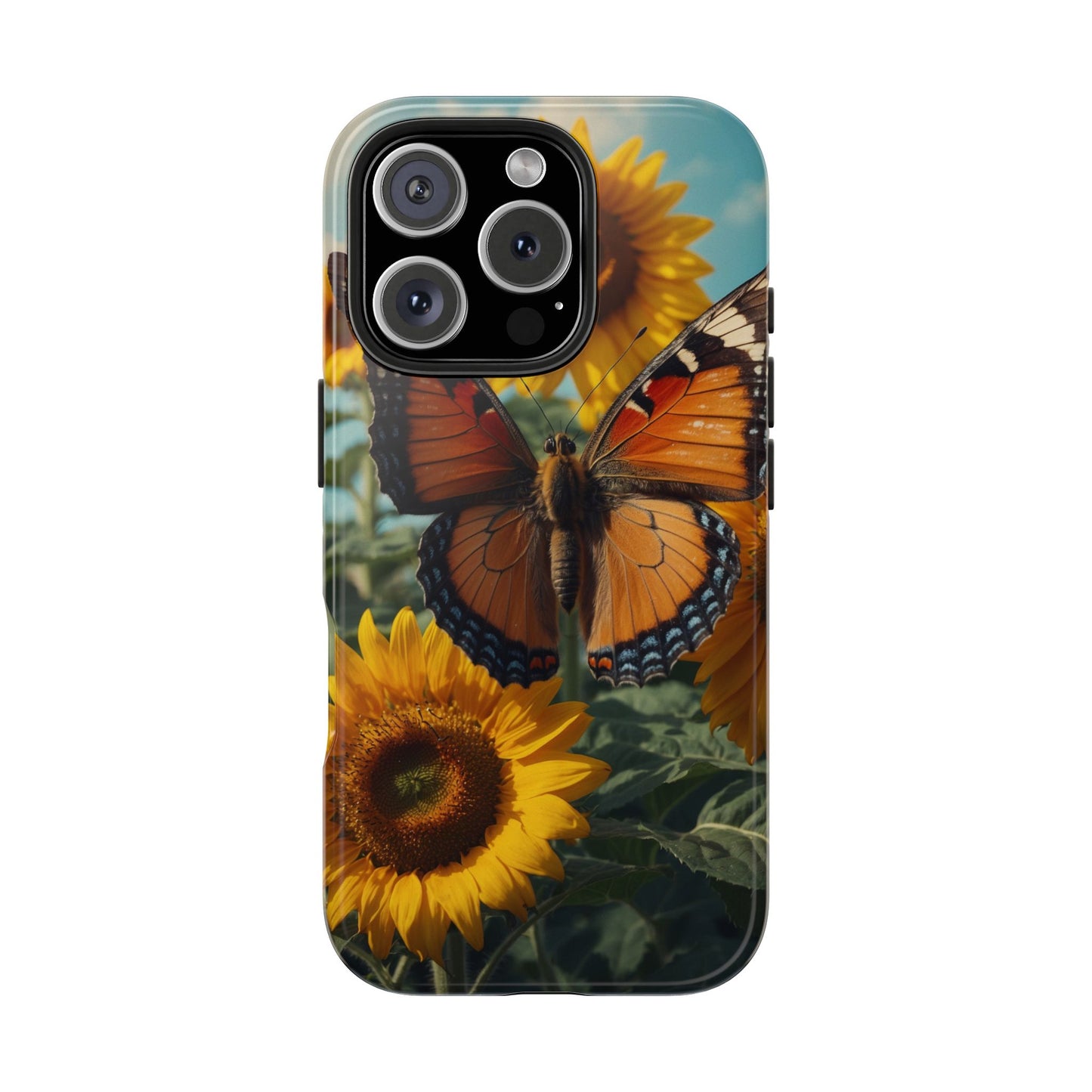 Vibrant Butterfly & Sunflower – iPhone Case