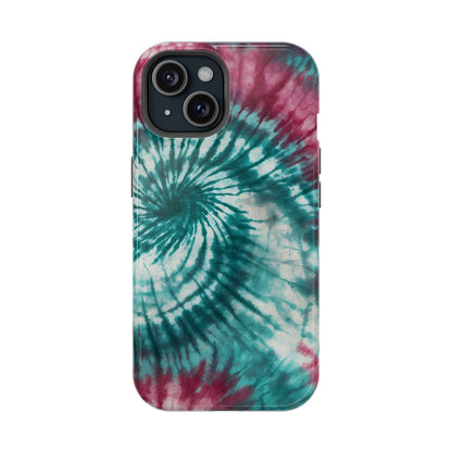 Teal and Pink Tie-Dye MagSafe Case – Stylish and Functional