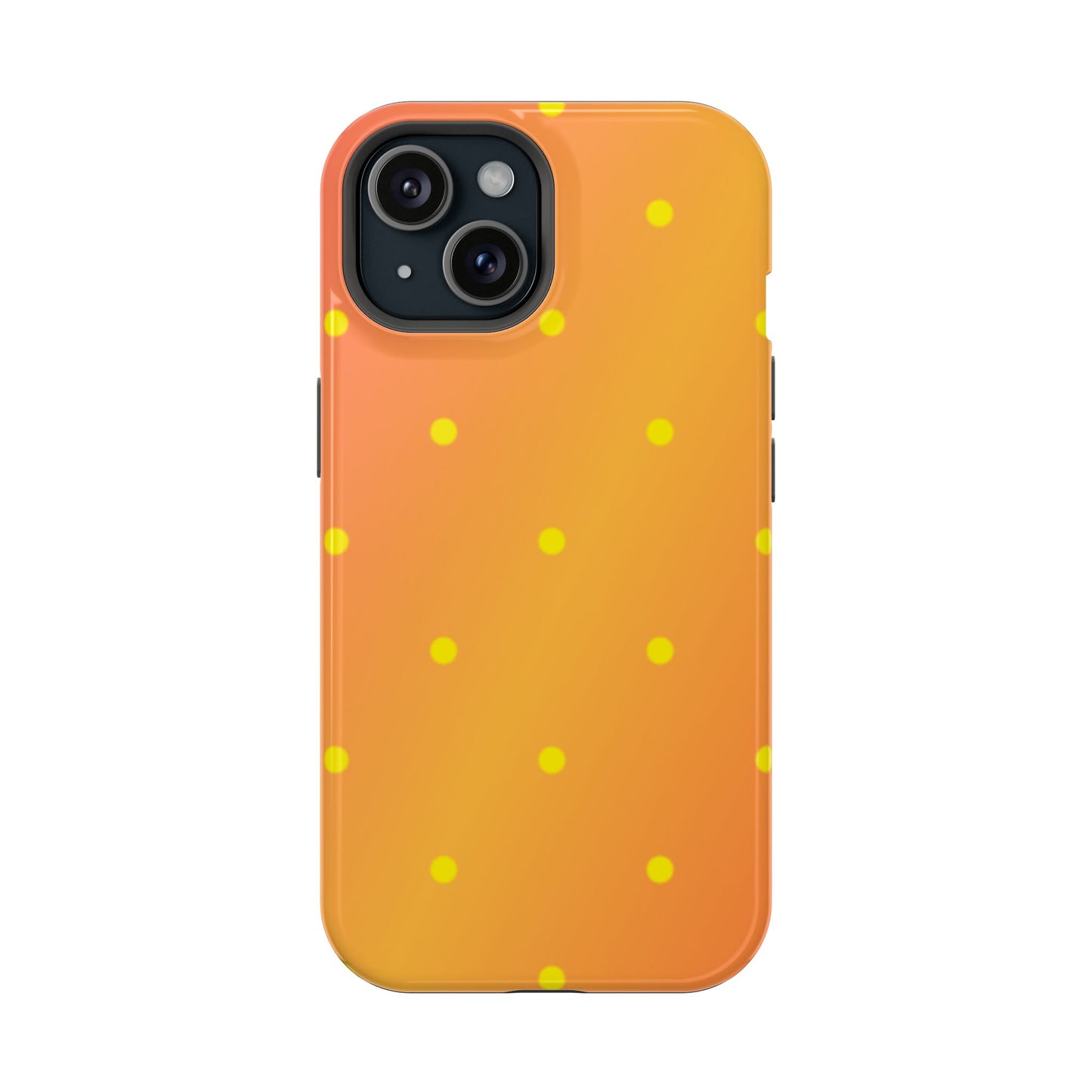 Sunset Gradient Polka Dots MagSafe iPhone Case – Shockproof, Matte Finish, Dual-Layer Protection