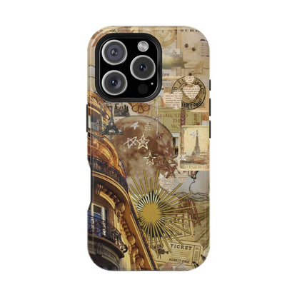 Parisian Dream Collage MagSafe iPhone Case – Dual - Layer Protection with Vintage French Aesthetic - BOGO Cases