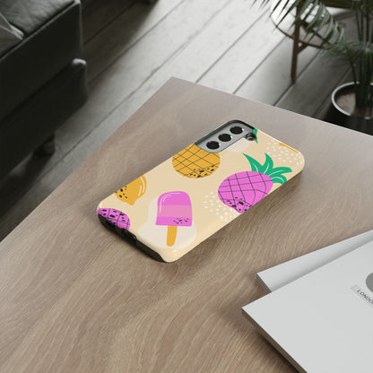 Tropical Pop Samsung Galaxy Case – Fun Pineapple & Lemon Design with Vibrant Summery Colors