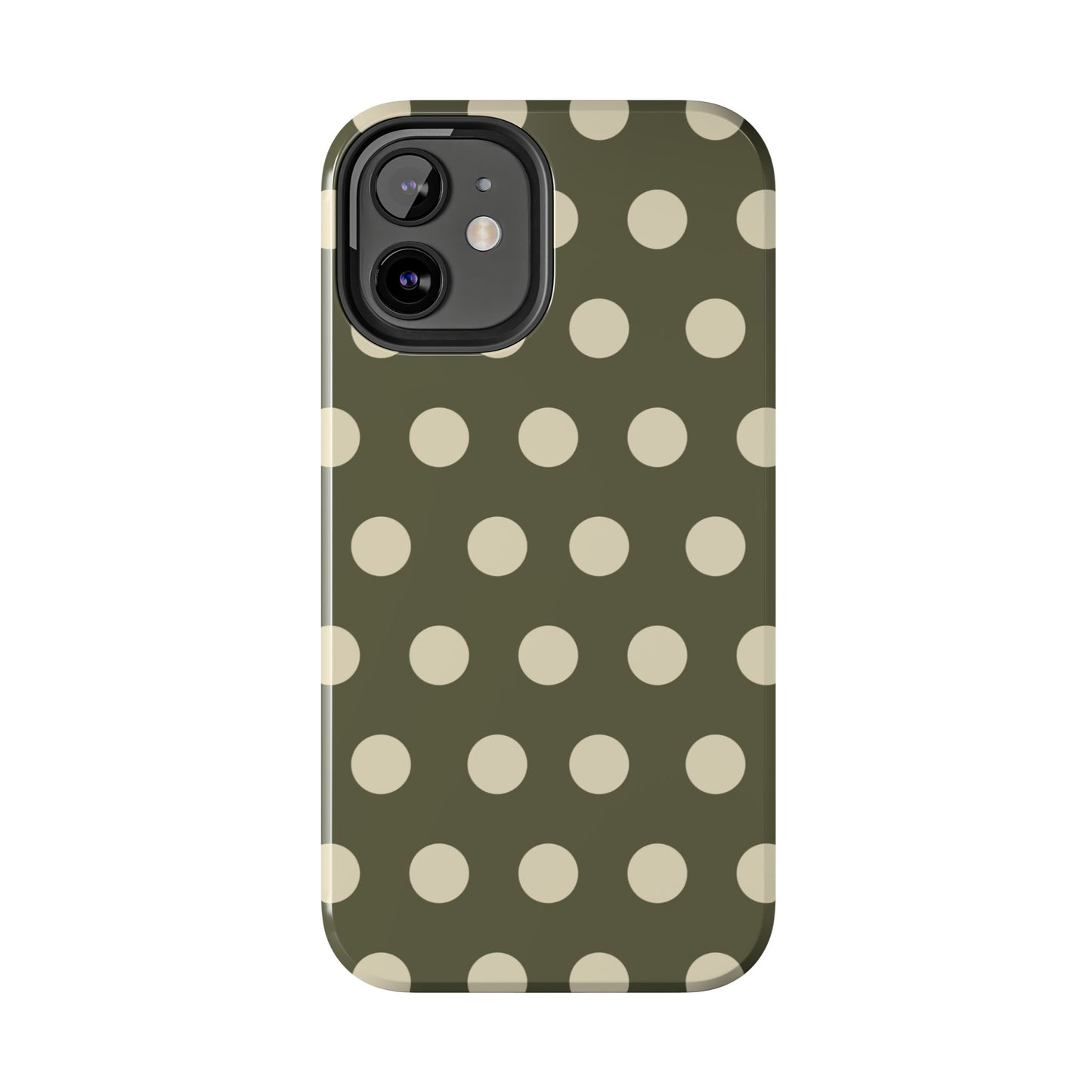 Vintage Green & Cream Polka Dots – iPhone Case