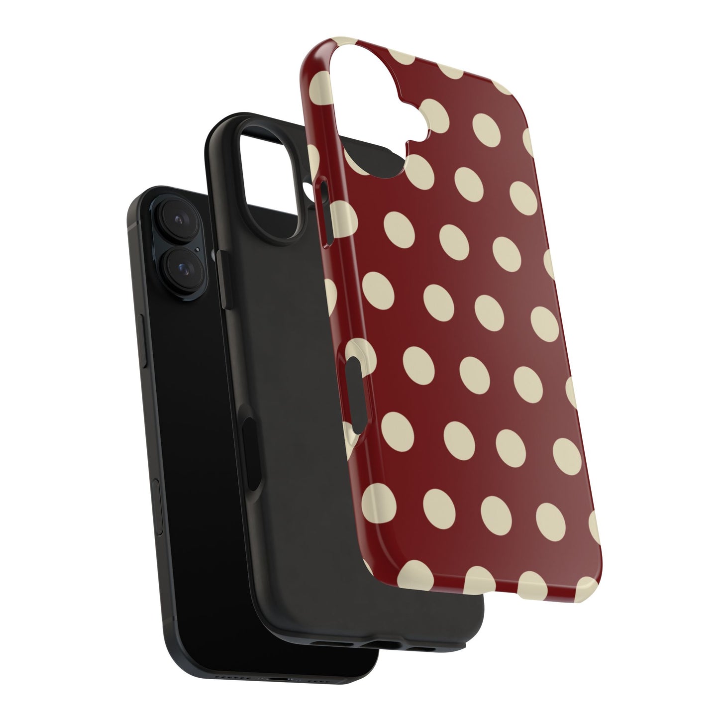 Classic Red & Cream Polka Dots - iPhone Case