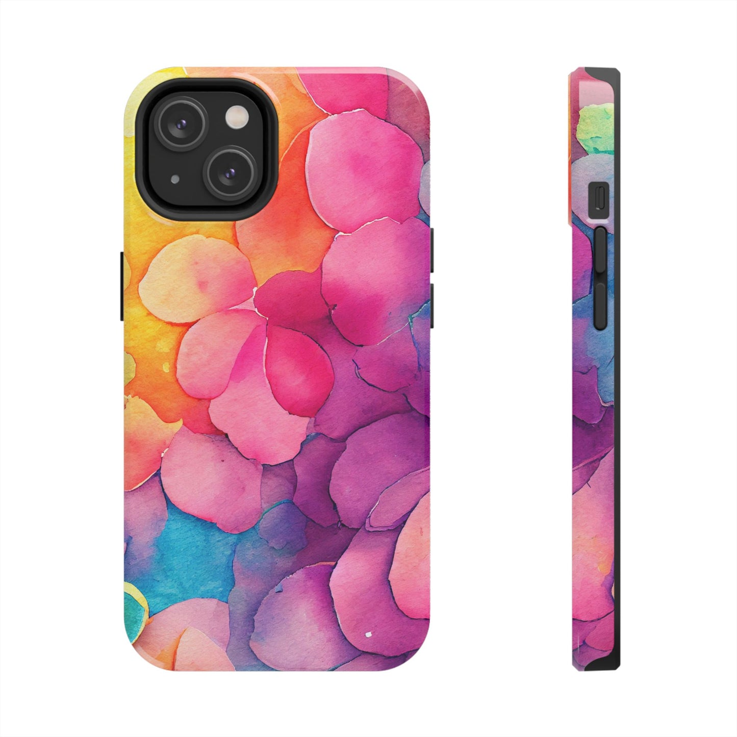 Sunset Petals Watercolor iPhone Case – Slim Design, Glossy Finish