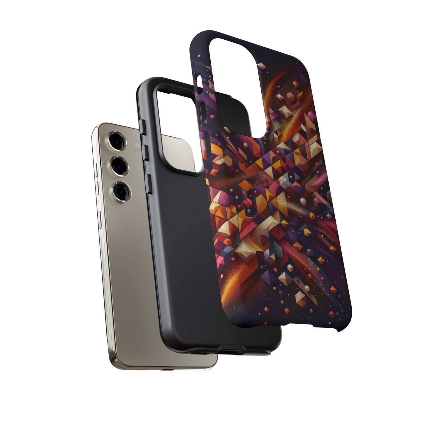 Vibrant Geometric Case | Futuristic Cosmic Art