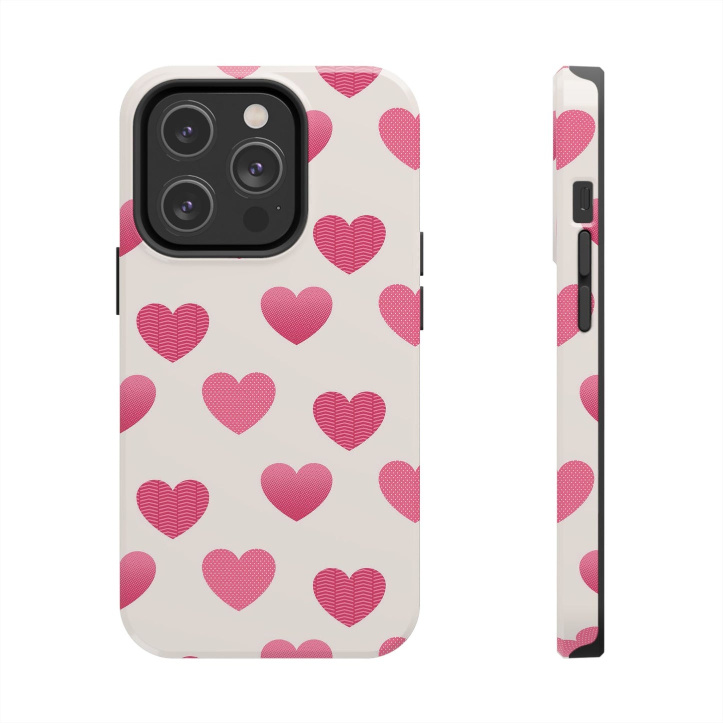 Textured Hearts iPhone Case