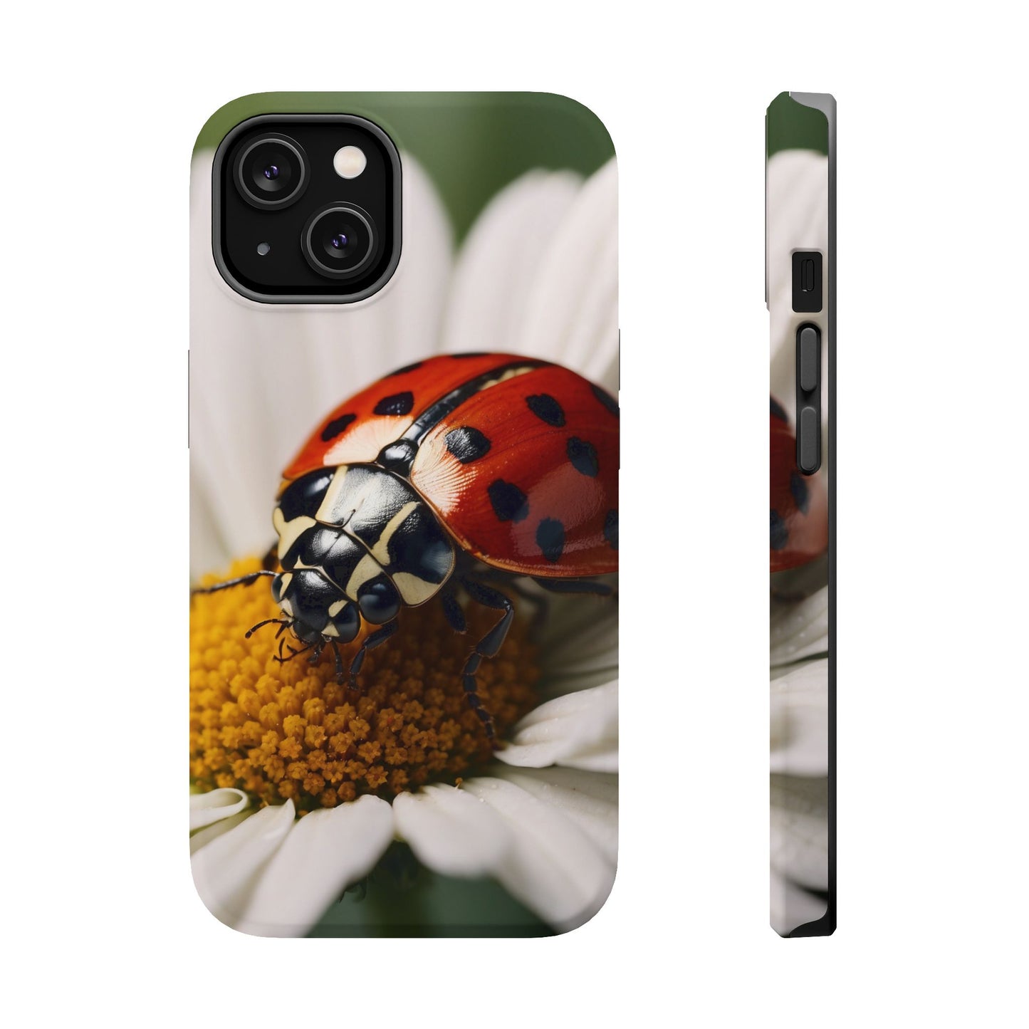 MagSafe iPhone Case: Ladybug on White Daisy