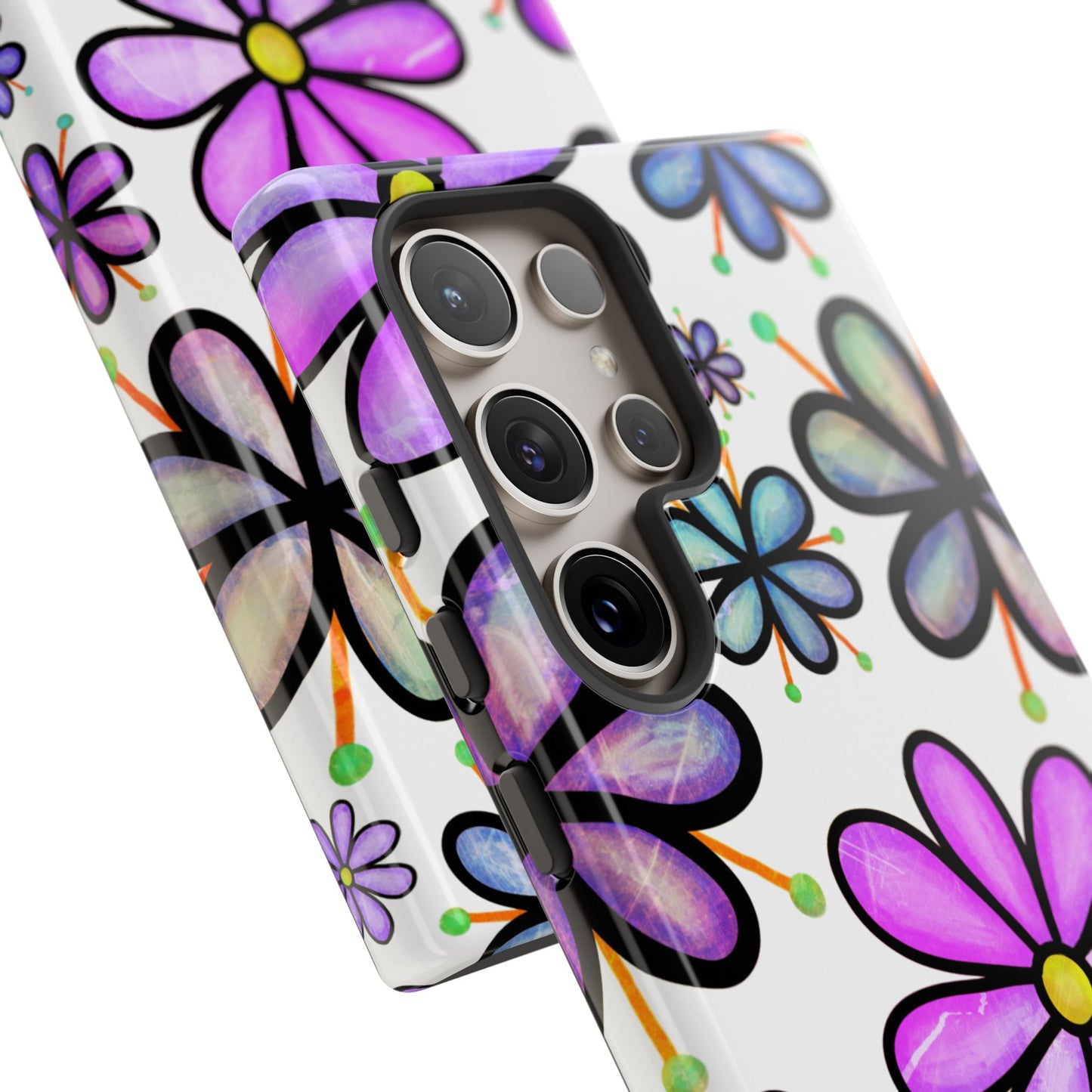 Whimsical Lavender Floral Samsung Galaxy Case – Ultra-Slim, High-Gloss Finish