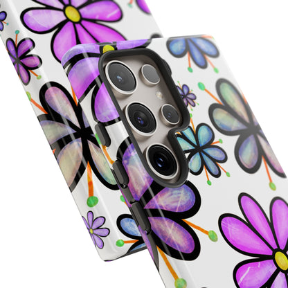 Whimsical Lavender Floral Samsung Galaxy Case – Ultra-Slim, High-Gloss Finish