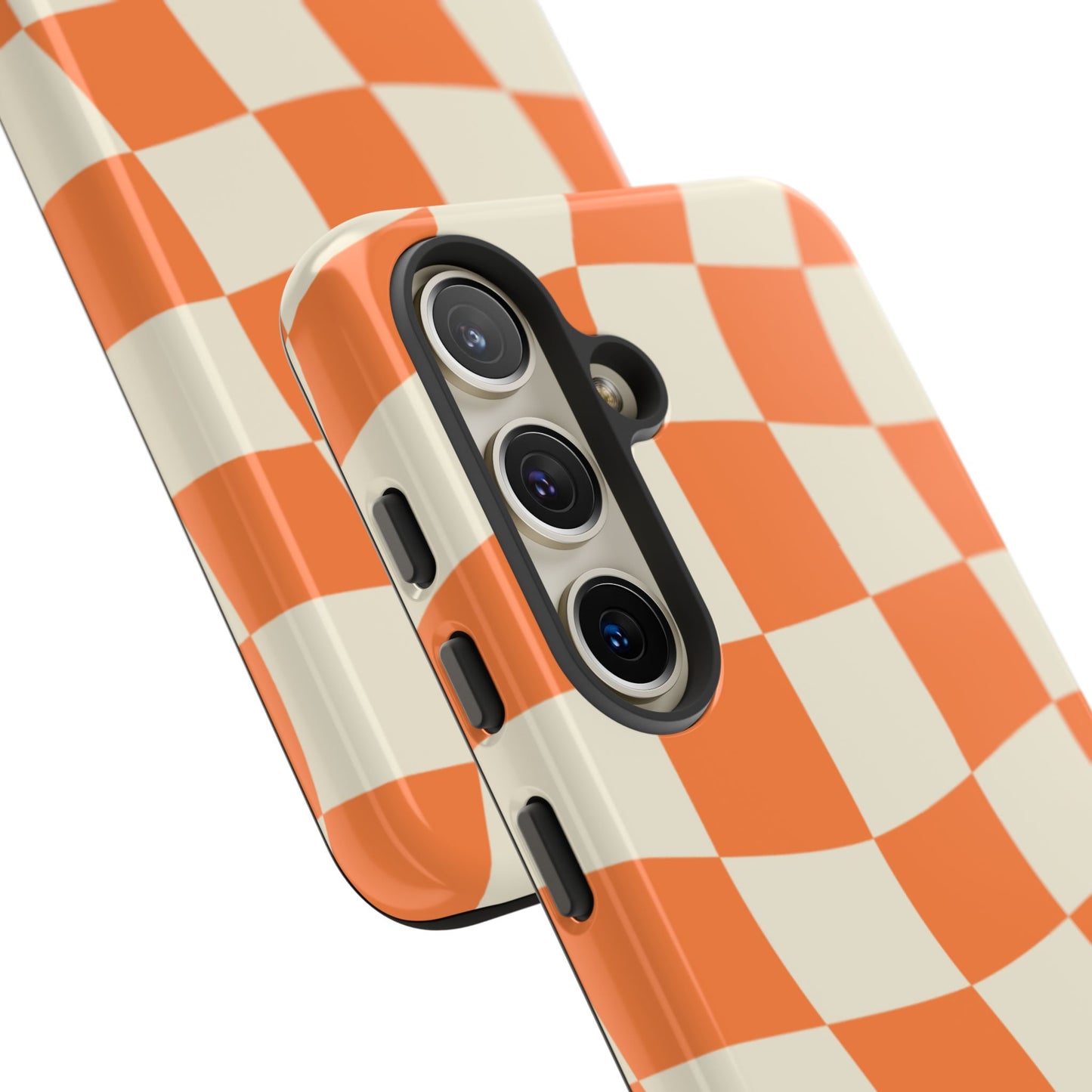 Wavy Retro Checkerboard Samsung Galaxy Case – Shockproof, Matte Finish, Dual-Layer Protection