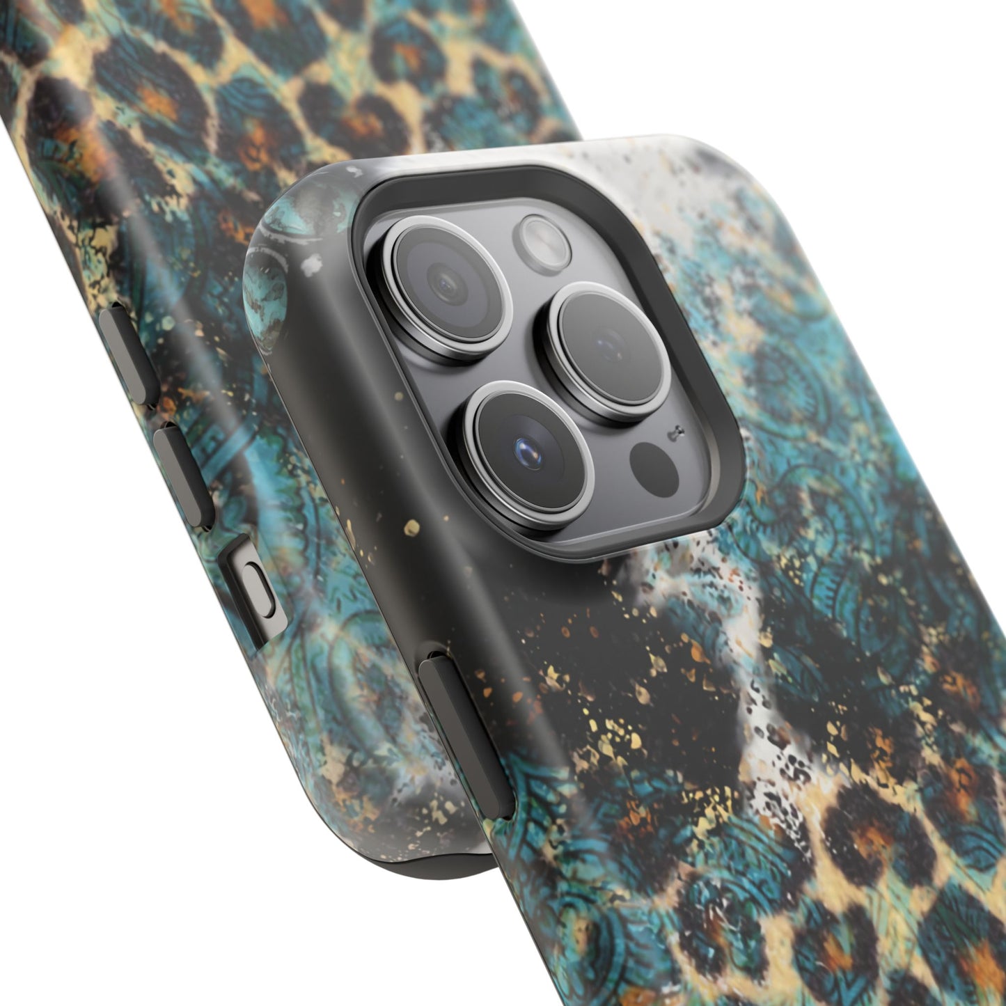 Turquoise Paisley Cowhide Leopard - MagSafe iPhone Series Case