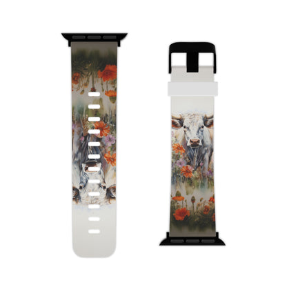 Floral Cow Apple Watch Band