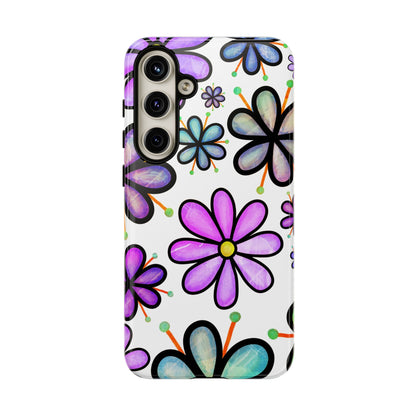 Whimsical Lavender Floral Samsung Galaxy Case – Ultra-Slim, High-Gloss Finish