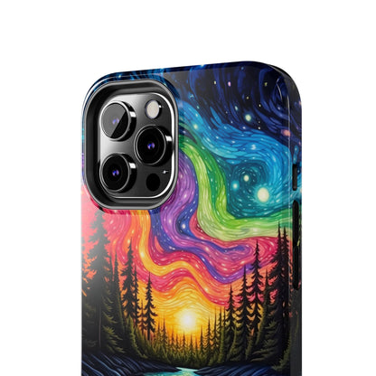 Celestial Nightscape iPhone Case – Vibrant River and Starry Sky Design