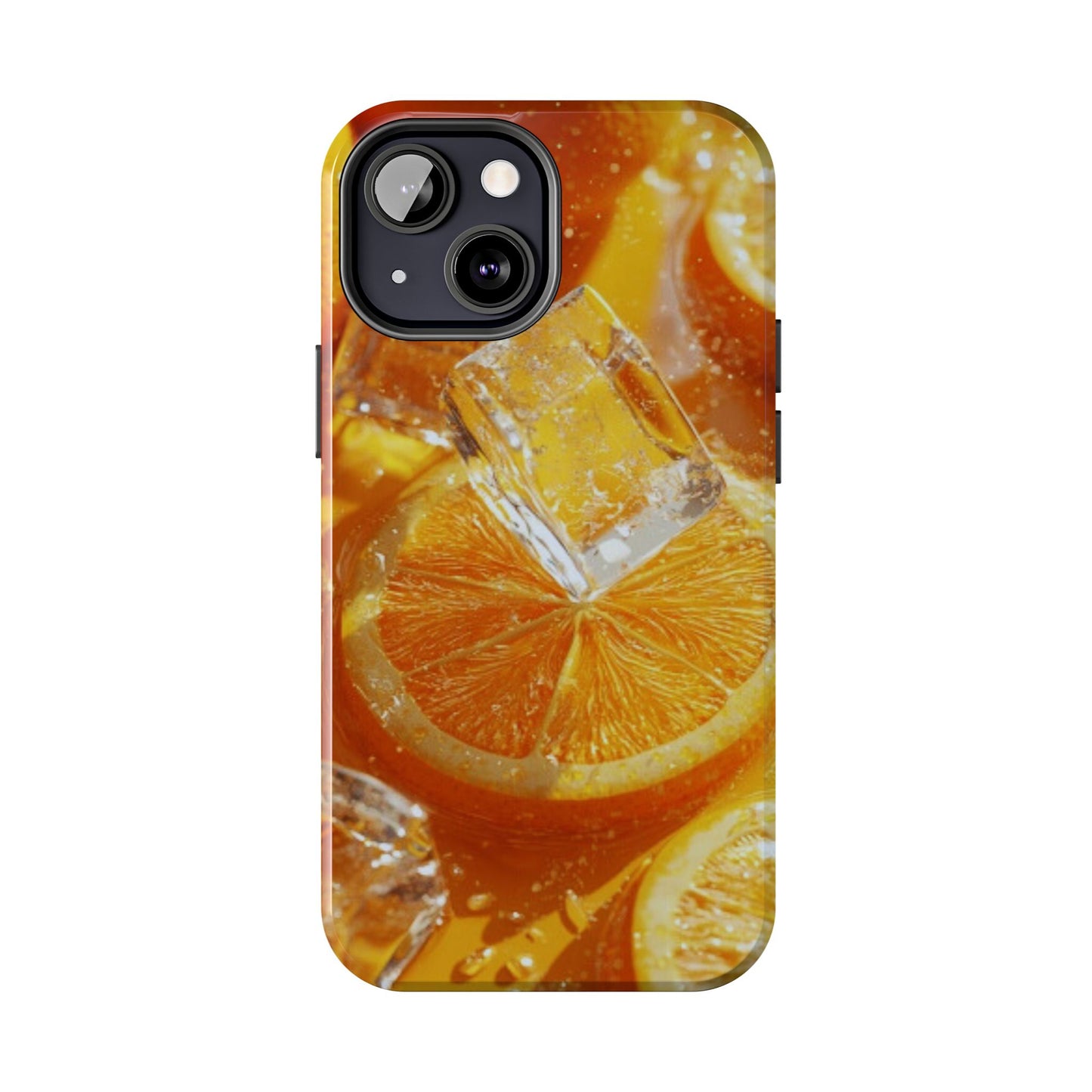 Citrus Orange Splash iPhone Case – Dual-Layer Tough Protection, Vibrant Summer Design