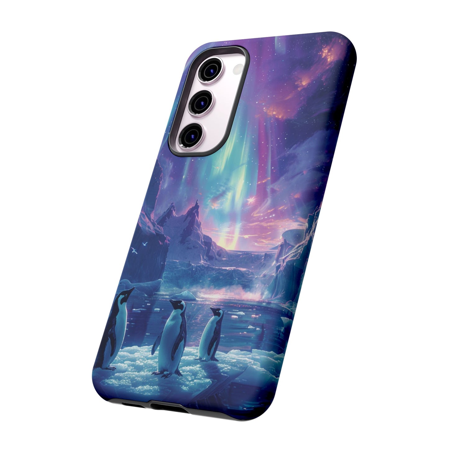 Penguin Parade Northern Lights iPhone Case