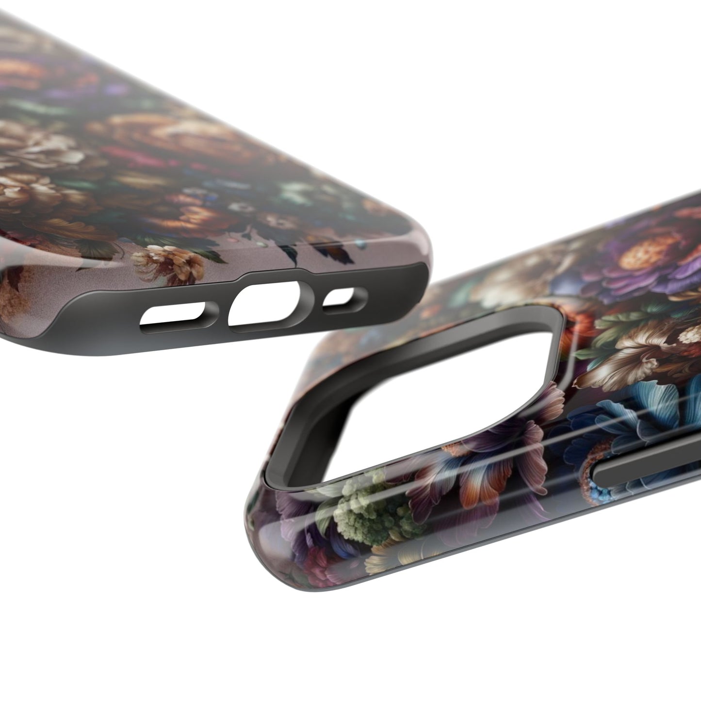 Floral Elegance MagSafe Compatible iPhone Case – Protective Dual-Layer Design with Vibrant Full-Wrap Print