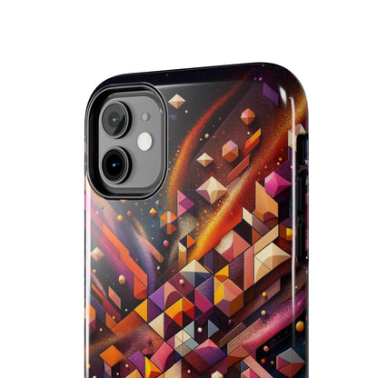 Geometric Galaxy iPhone Case - Abstract Cosmic Protective Cover - Retro Gamer