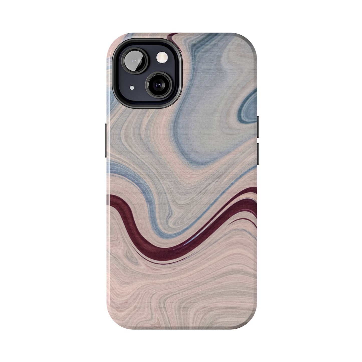 Marble Swirl Elegance – iPhone Case with Blue & Pink Abstract Art