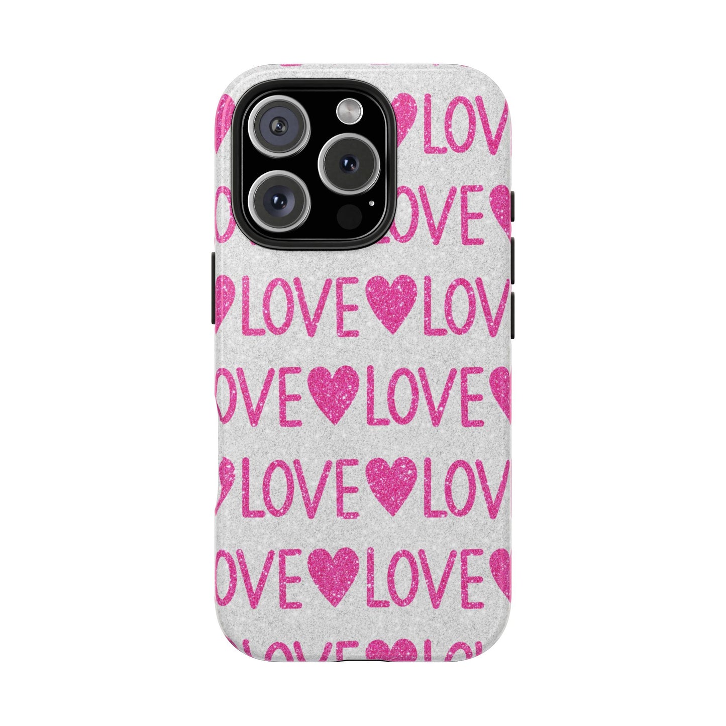 Pink Glitter Love Pattern – iPhone Series Case