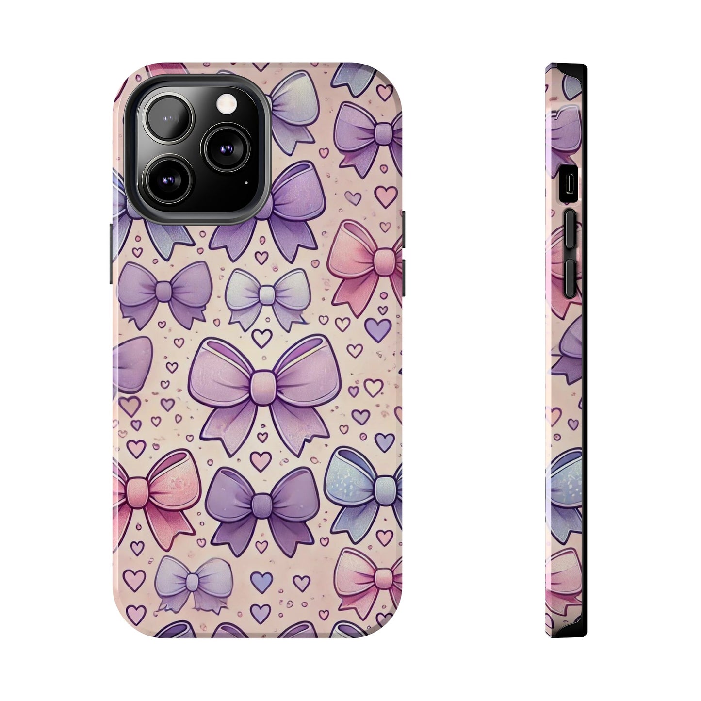 Pastel Bow iPhone Case - Cute Girly Pattern Protective Cover