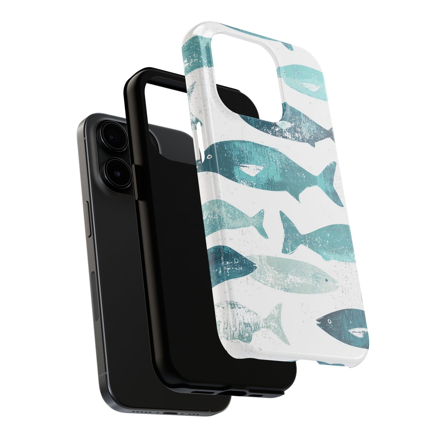 Vintage Blue Fish Print - iPhone Series Case